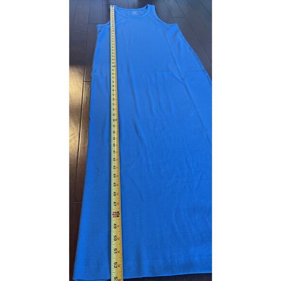 COS Tube Maxi Dress Large Blue Sleeveless Bodycon Fitted Stretch Round Neck NEW - Picture 2 of 4